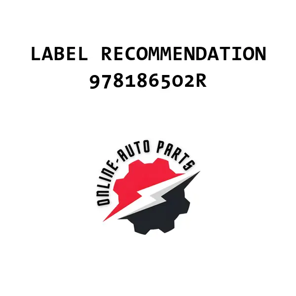 LABEL RECOMMENDATION - 978186502R - Nissan /Renault