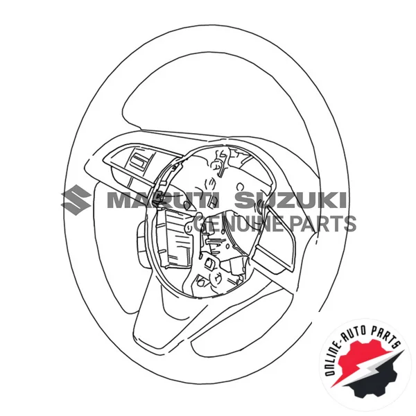 WHEEL S/ASSEMBLY_STRG (BLACK/CHROME)