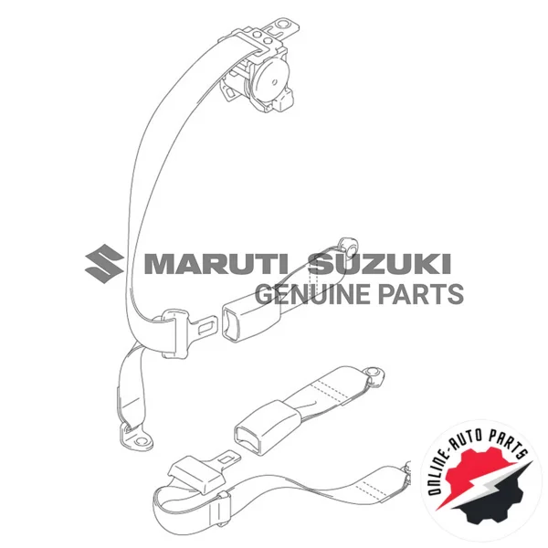 BELT ASSEMBLY_RR (BLACK) - 84904M80T30-5PK - Maruti Suzuki